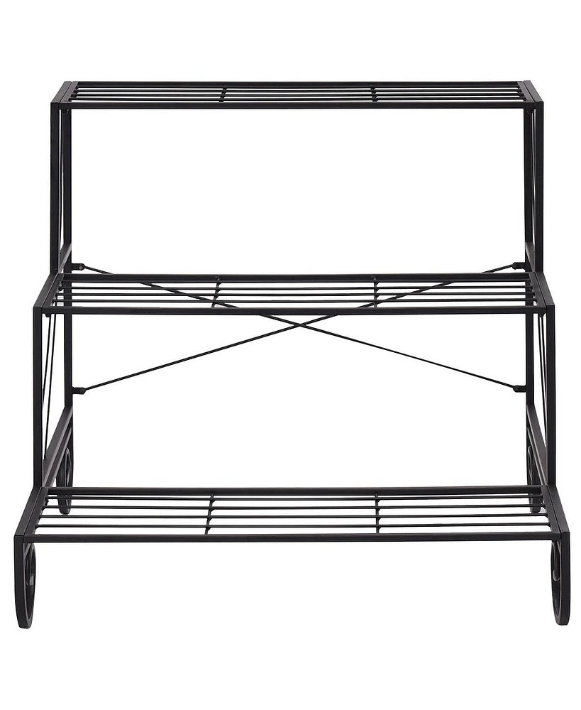 3 Tier Outdoor Metal Plant Stand Flower Planter Garden Display