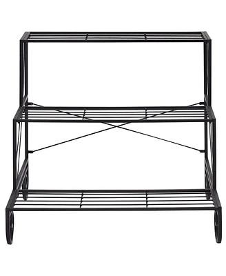 3 Tier Outdoor Metal Plant Stand Flower Planter Garden Display