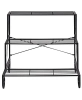 3 Tier Outdoor Metal Plant Stand Flower Planter Garden Display