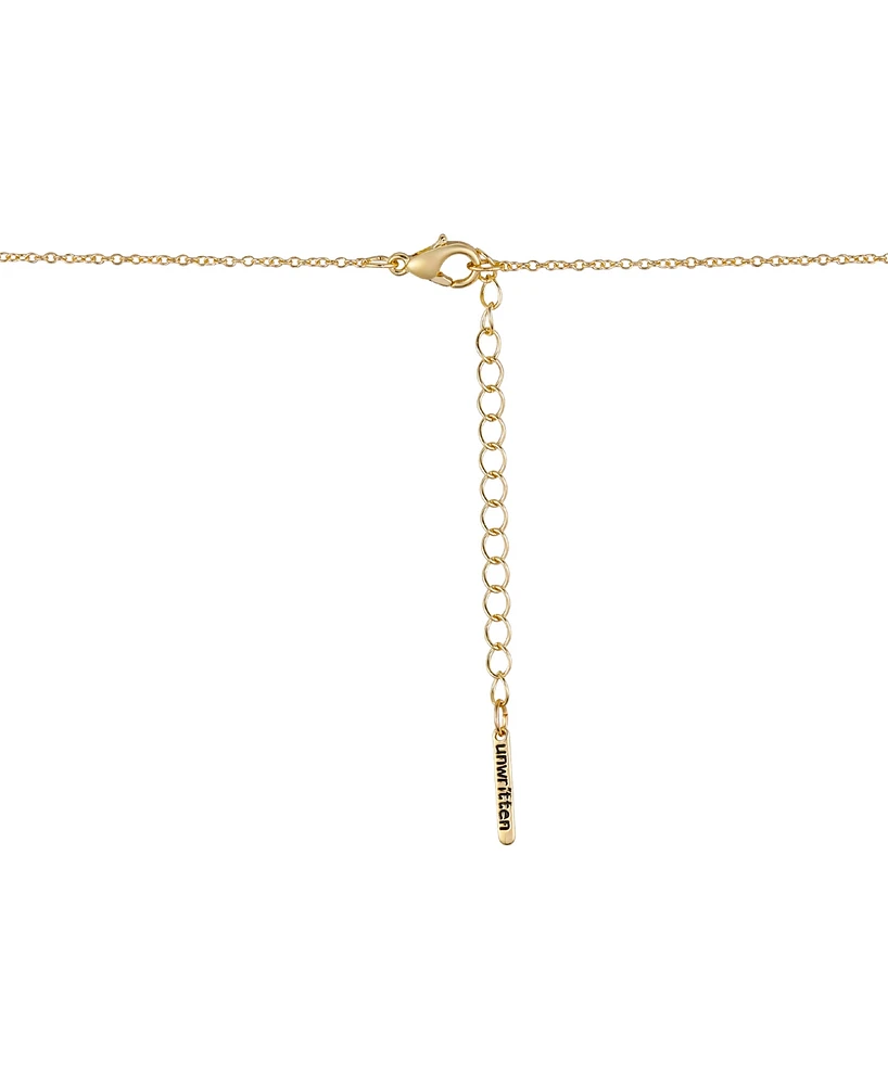 Unwritten 14k Gold Plated Cubic Zirconia and Crystal Evil Eye on a Lolite and Aquamarine Beaded Chain Necklace