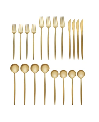 Skandia Hampton Forge Zephyr Satin Gold 20-pc Flatware Set, Service for 4