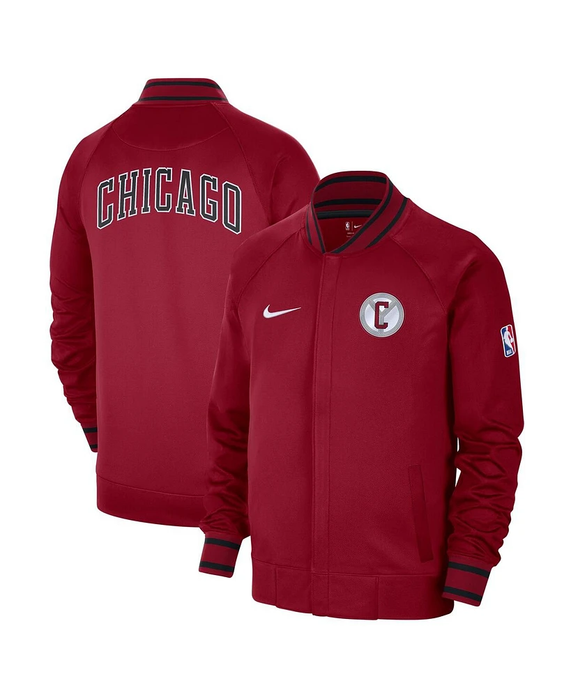 Men's Nike Red, White Chicago Bulls 2022/23 City Edition Showtime Thermaflex Full-Zip Jacket
