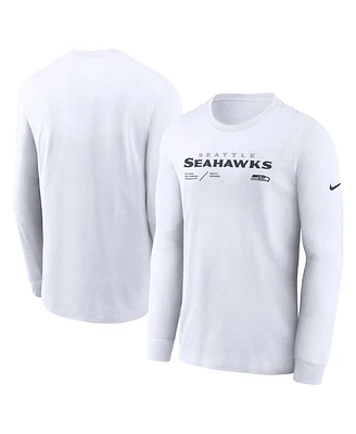 Men's Nike Silver Seattle Seahawks Sideline Infograph Lock Up Performance Long Sleeve T-shirt