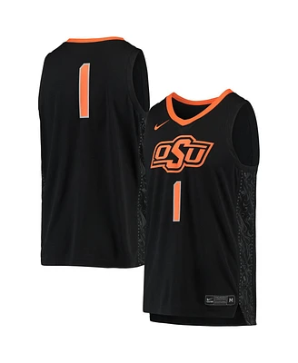 Men's Nike #1 Black Oklahoma State Cowboys Team Replica Basketball Jersey
