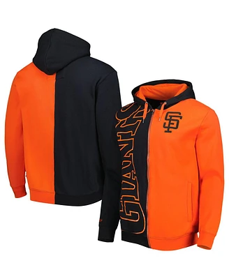 Men's Mitchell & Ness Black, Orange San Francisco Giants Fleece Full-Zip Hoodie