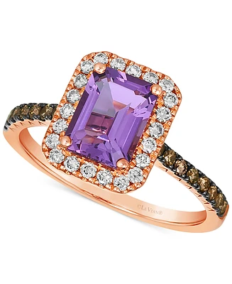 Le Vian Deep Sea Blue Topaz (1-5/8 ct. t.w.) & Diamond (3/8 Halo Ring 14k Rose Gold (Also Amethyst Citrine)