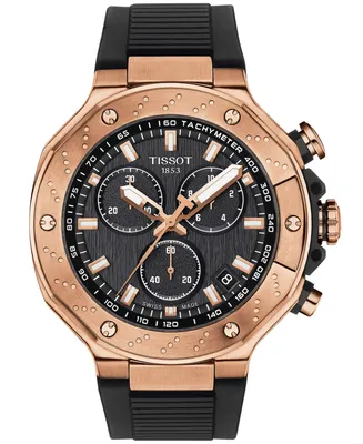 Tissot Men's Swiss Chronograph T-Race Black Strap Watch 45mm