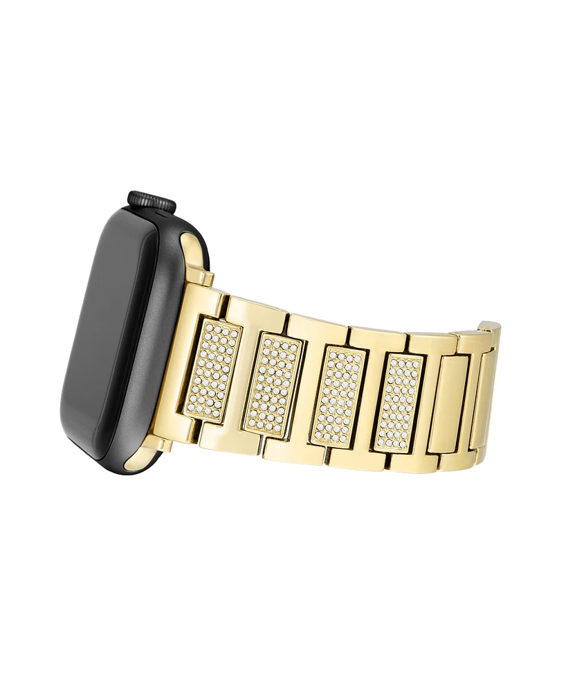 Anne Klein Women's Gold-Tone Alloy Metal with Premium Crystals Link Band designed for Apple Watch 42mm (Series 10) & 38/40/41mm