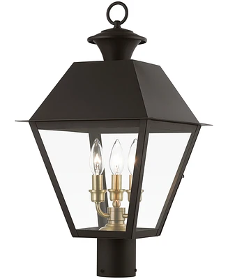 Livex Wentworth 3 Light Outdoor Large Post Top Lantern