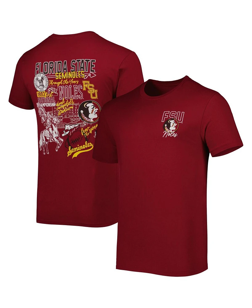 Men's Garnet Florida State Seminoles Vintage-Like Through the Years 2-Hit T-shirt