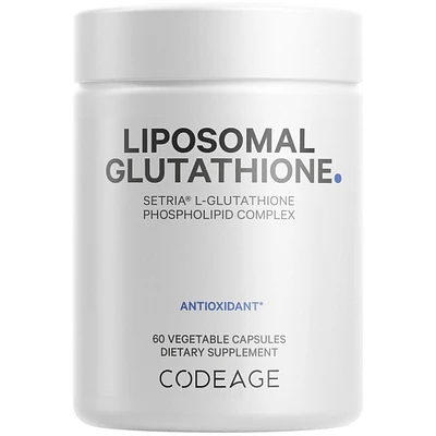 Codeage Liposomal Glutathione Supplement - Pure Reduced Setria L-Glutathione, Liposomal Delivery, Phospholipid Complex