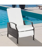 Outsunny Outdoor Recliner Chair, Cushioned, &