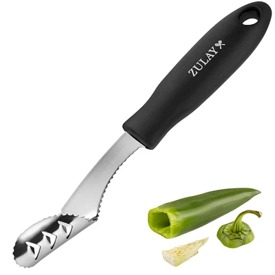 Jalapeno Corer Tool - Stainless Steel Pepper Corer Seed Remover Tool