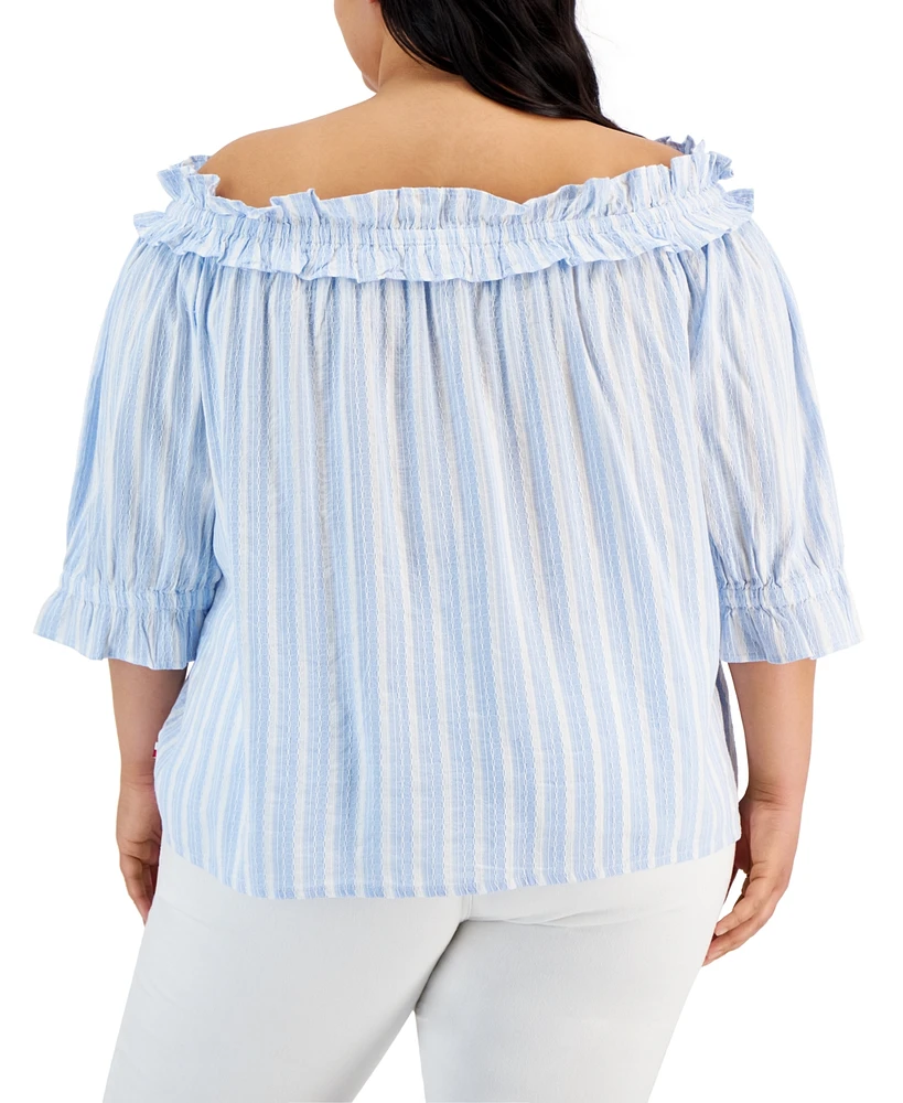 Tommy Hilfiger Plus Off-The-Shoulder Top