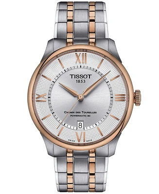 Tissot Unisex Swiss Automatic Chemin des Tourelles Powermatic 80 Two-Tone Stainless Steel Bracelet Watch 39mm