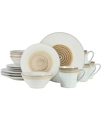 Gibson Elite Spiral Reactive Embossed 16 Piece Dinnerware Set, Service for 4