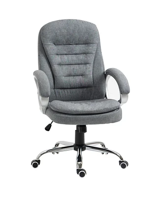 Vinsetto Executive Swivel Office Computer Chair W/ Armrests Linen Fabric