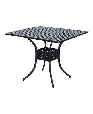 Outsunny 36" x 36" Square Patio Table with Umbrella Hole,