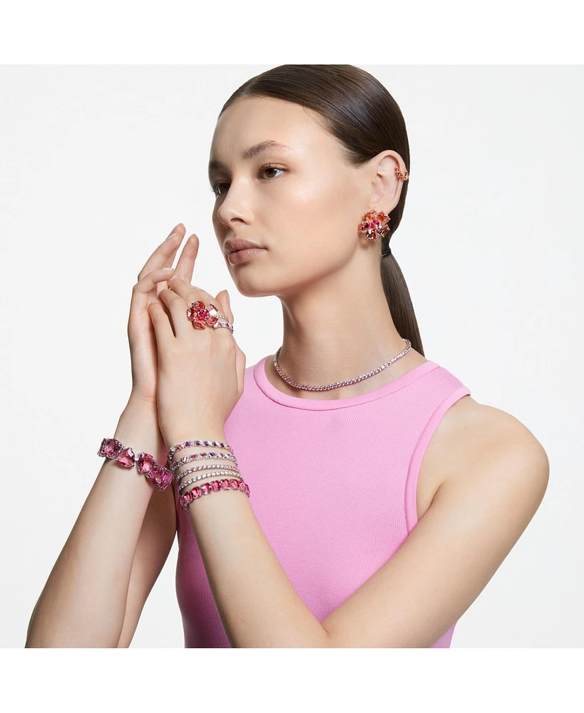 Swarovski Crystal Flower Pink Florere Cocktail Ring