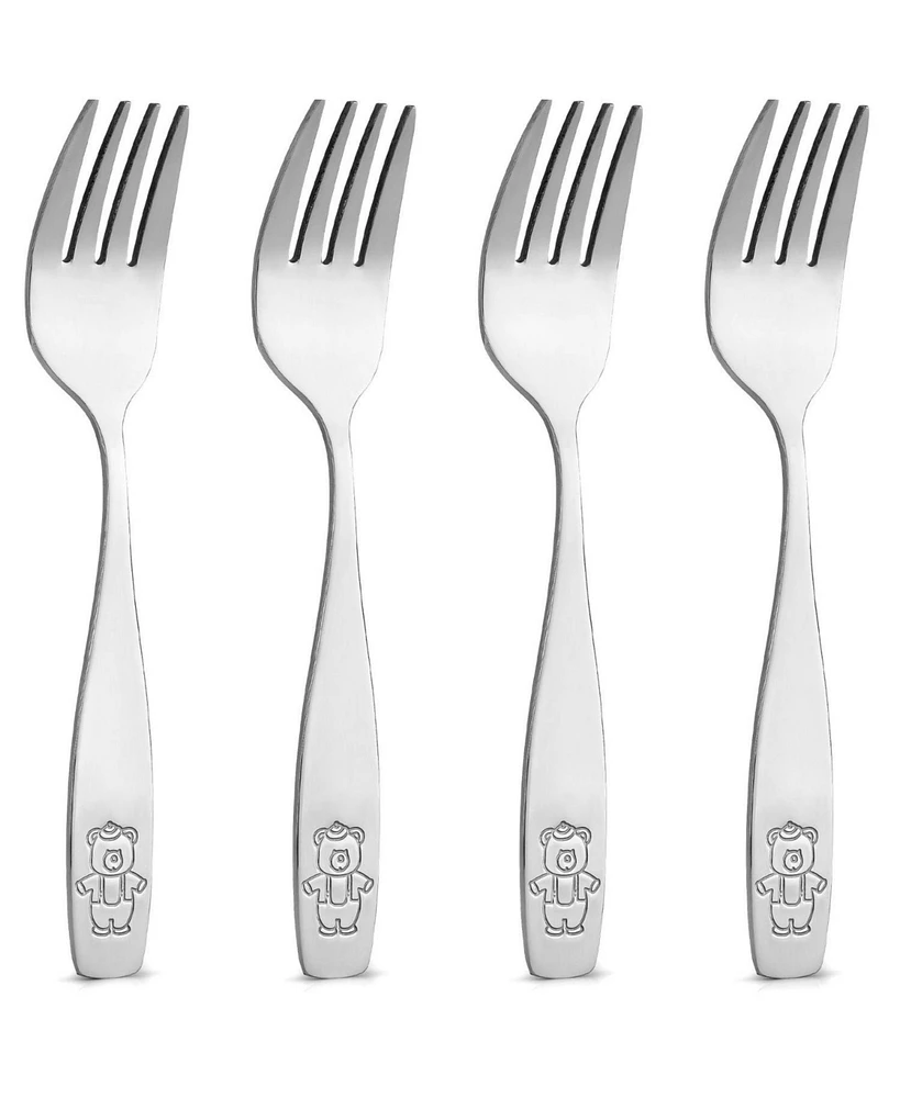 Kids and Toddler Cutlery Set Designed For Self Feeding - 4 Piece Fork