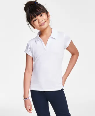 Nautica Big Girls Uniform Short Sleeve Performance Knit Polo Top