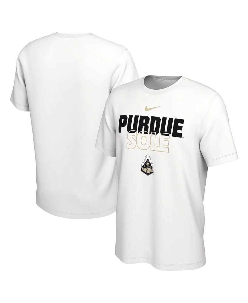 Men's Nike White Purdue Boilermakers On Court Bench T-shirt