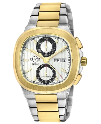 GV2 by Gevril Men's Potente Chronograph Swiss Automatic Two-Tone Stainless Steel Watch 40mm