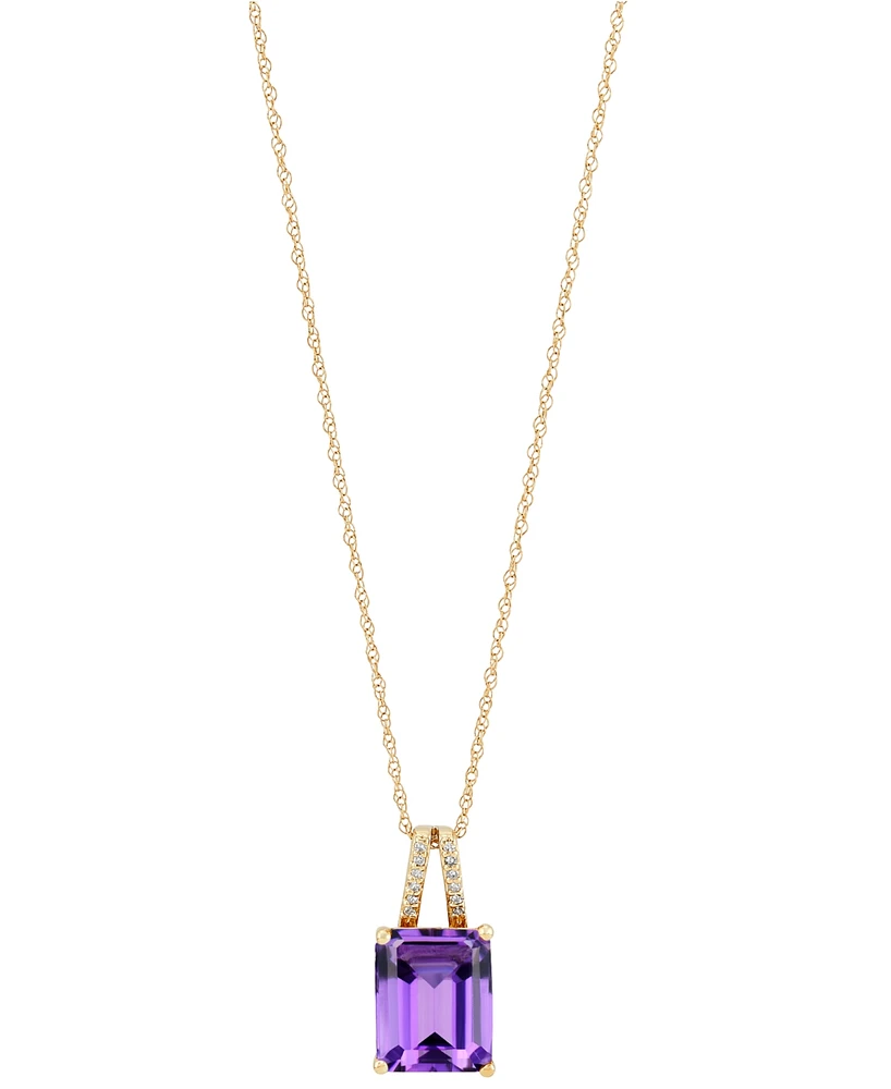 Citrine (3 ct. t.w.) & Diamond Accent 18" Pendant Necklace 14k Gold (Also available Garnet and Amethyst)