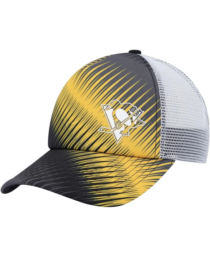 Women's adidas Black, White Pittsburgh Penguins Graphic Foam Trucker Snapback Hat