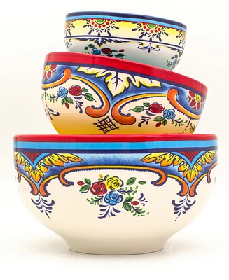 Euro Ceramica Zanzibar Nesting Bowls, Set of 3