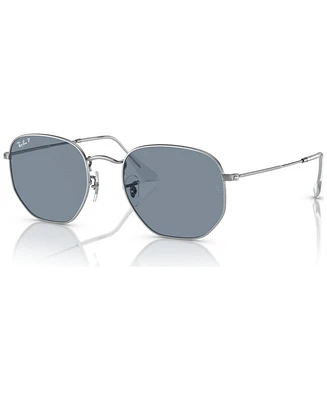 Ray-Ban Unisex Polarized Sunglasses, Hexagonal Flat Lenses