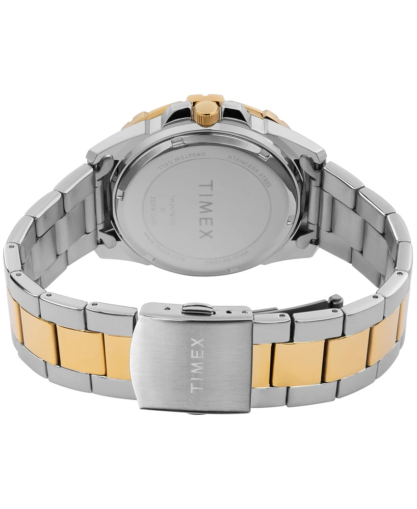 Timex Men's Quartz Analog Premium Dress Stainless Steel Two-Tone Watch 44mm