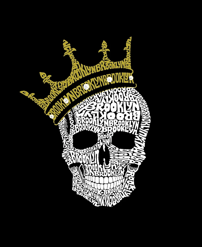 La Pop Art Men's Short Sleeve Premium Blend Brooklyn Crown Word T-shirt