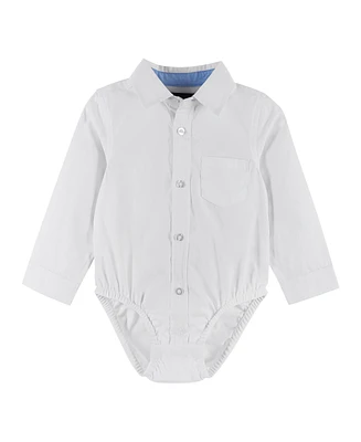 Andy & Evan Baby Boys White Poplin Button-down Shirt