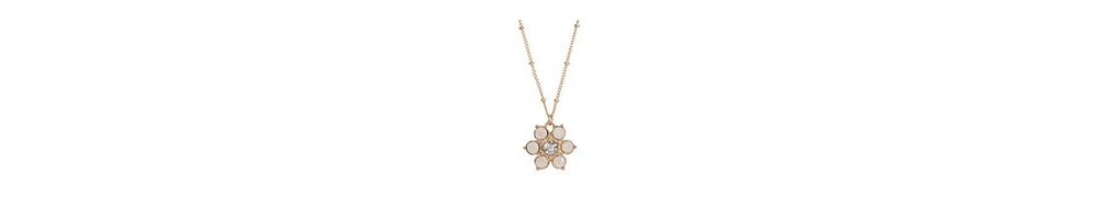2028 Crystal Flower Pendant Necklace