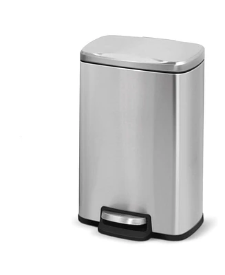1.3 Gal./5 Liter Rectangular Stainless Steel Step-on Trash Can for Bathroom and Office