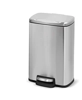 1.3 Gal./5 Liter Rectangular Stainless Steel Step-on Trash Can for Bathroom and Office