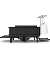 simplehuman Steel Frame Kitchen Dish Drying Rack with Swivel Spout Drain