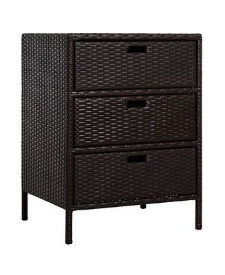 Outsunny Patio Wicker Pool Cabinet