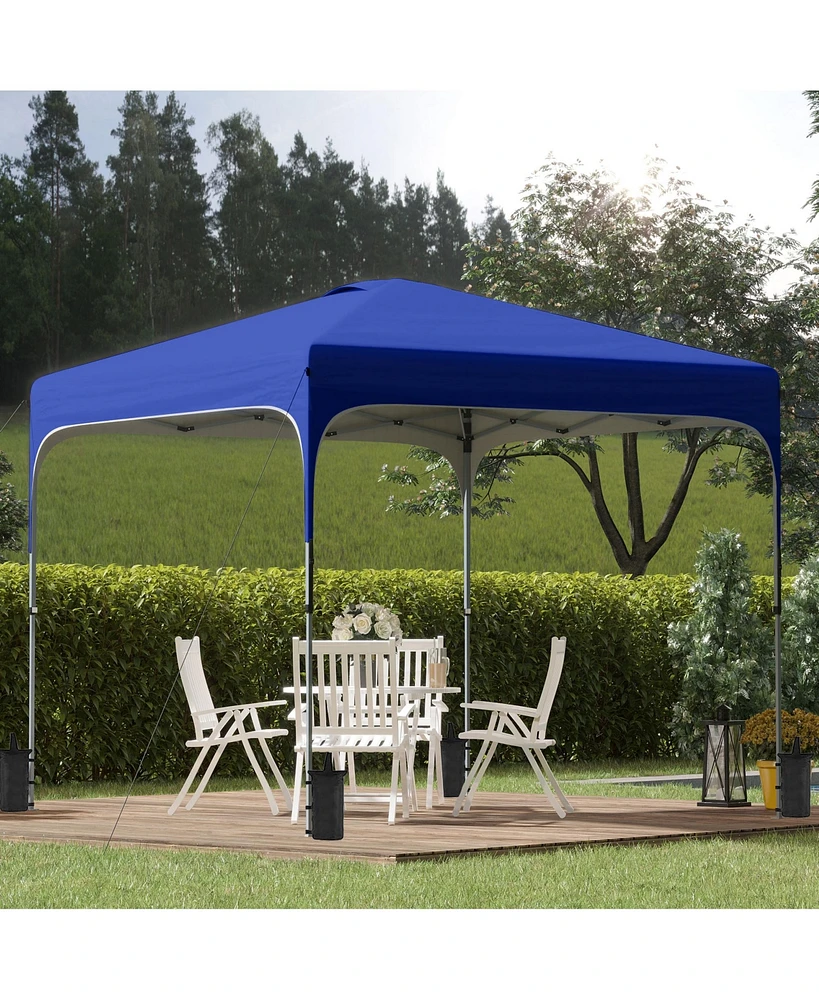 Outsunny Pop Up Gazebo Foldable w/ Wheeled Carry Bag & 4 Weight Bags