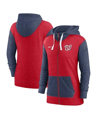 Women's Nike Red Washington Nationals Full-Zip Hoodie