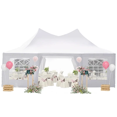 Outsunny 22' x 16' Party Tent Canopy with 2 Doors, 6 Cathedral Windows