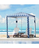 Outsunny 6.5' Weighted Cabana Beach Umbrella w/ bags, Carry Bag
