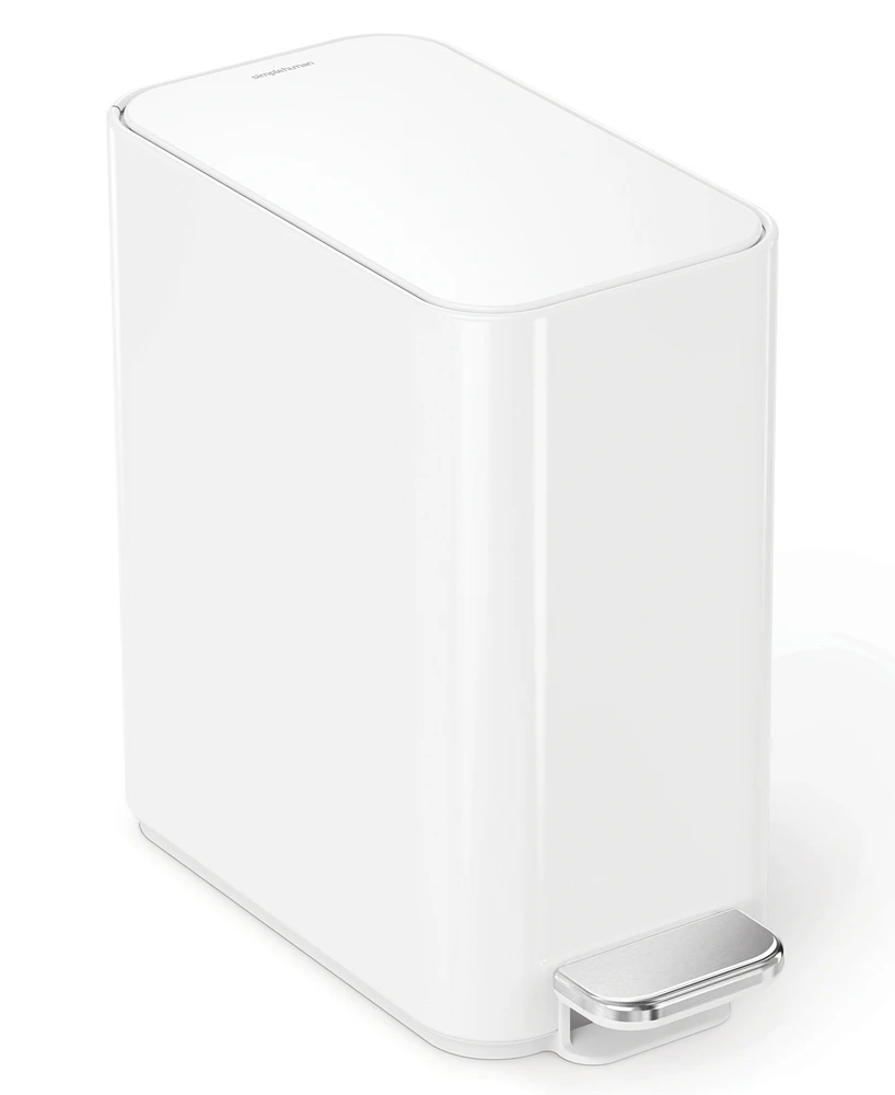 simplehuman 5 Liter Slim Bathroom Trash Can with Liner Pocket