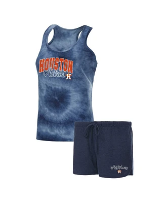 Women's Concepts Sport Navy Houston Astros Billboard Racerback Tank and Shorts Sleep Set
