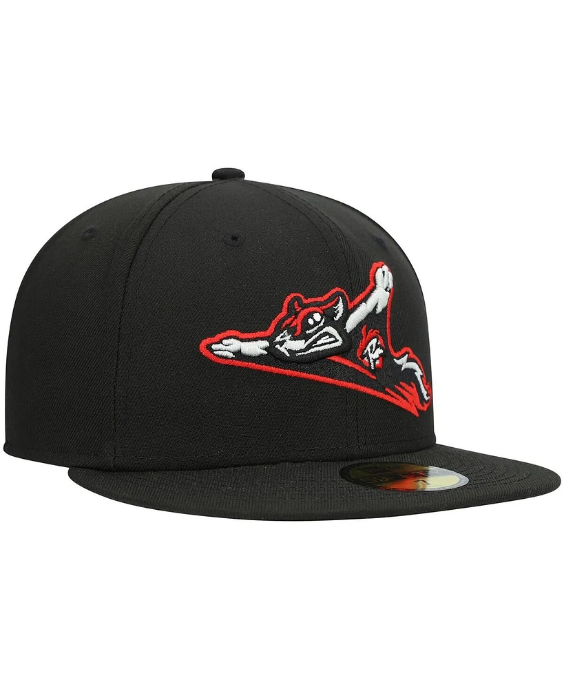 Men's New Era Black Richmond Flying Squirrels Authentic Collection Team Home 59FIFTY Fitted Hat