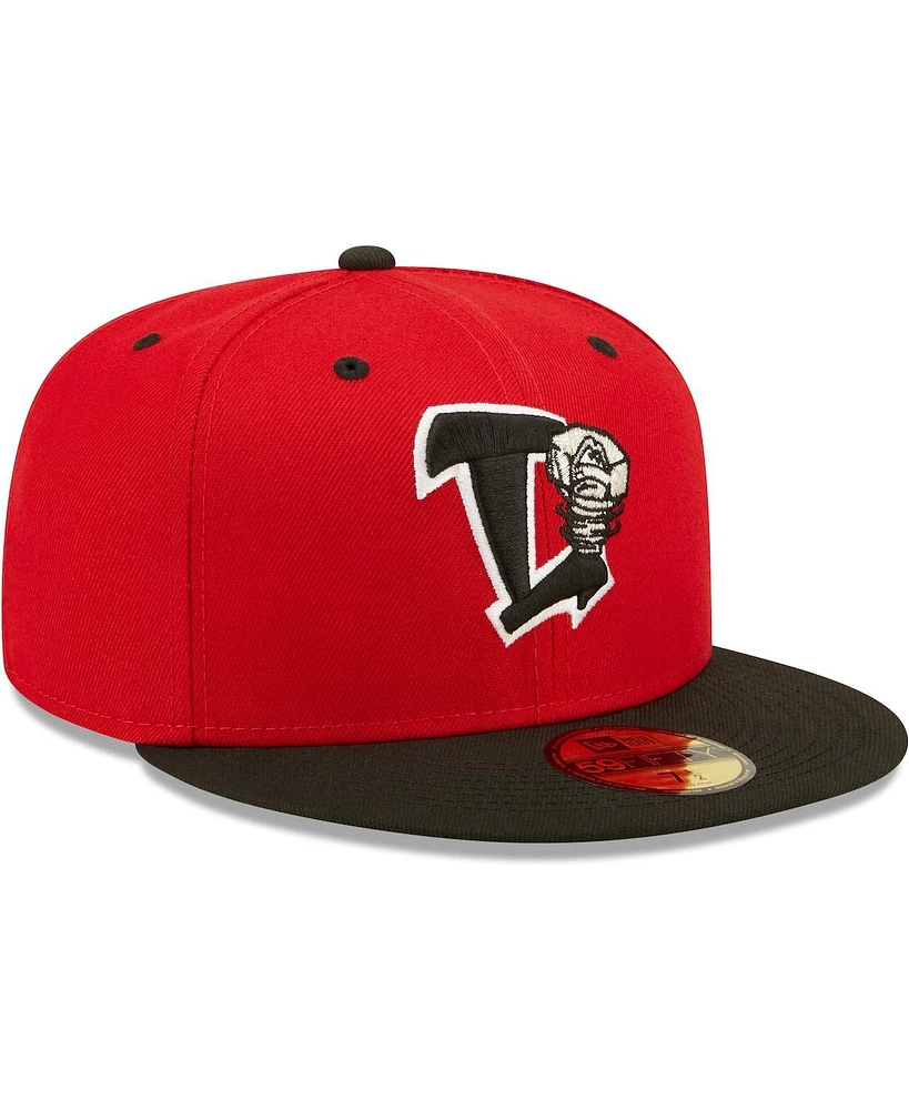 Men's New Era Red Lansing Lugnuts Authentic Collection Team Home 59FIFTY Fitted Hat