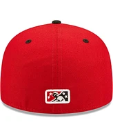 Men's New Era Red Lansing Lugnuts Authentic Collection Team Home 59FIFTY Fitted Hat