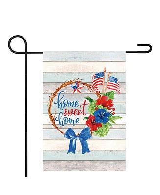 Home Sweet Home Patriotic Wreath Outdoor Garden Flag 12.5" x 18"