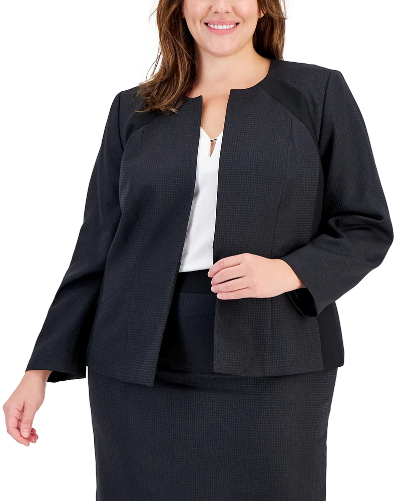 Le Suit Plus Houndstooth Pencil Skirt